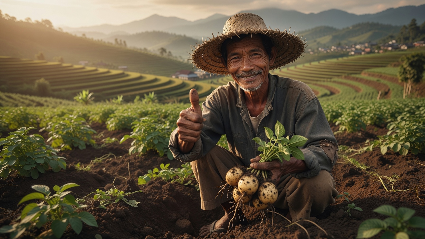 Kentang segar Bandung Grade A langsung dari petani dataran tinggi Bandung, Jawa Barat